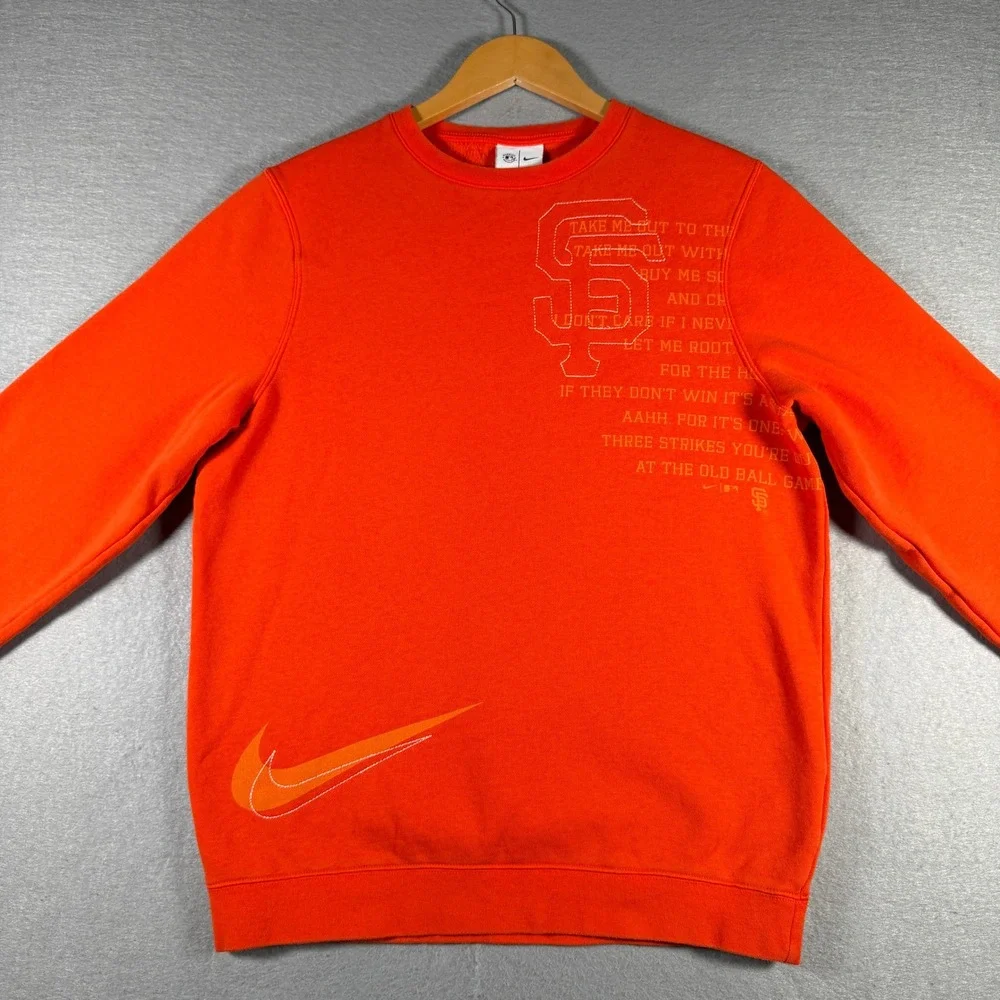 Nike San Francisco Giants MLB Orange Crewneck Sweatshirt Mens Small NKGX-89L